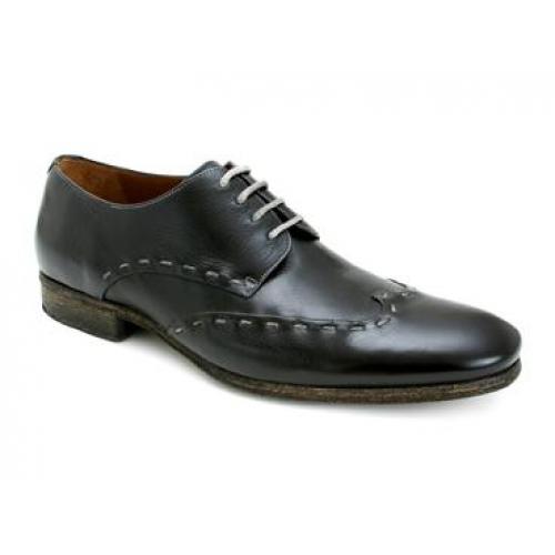 Mezlan "Sergey" 2751 Black Soft Tumbled Calfskin Leather Shoes